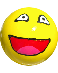 But buis Smiley jaune bouche grande ouverte peint à la main