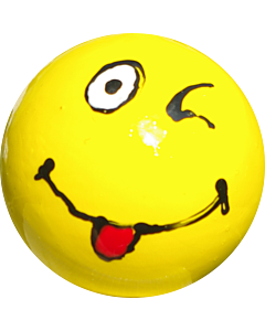 But buis Smiley jaune clin d'oeil peint à la main