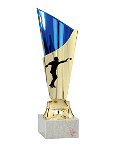 Coupe de pétanque or et bleu 28cm