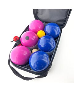 Jeu de 6 boules PVC - 74mm/680g - Marine/Fuchsia