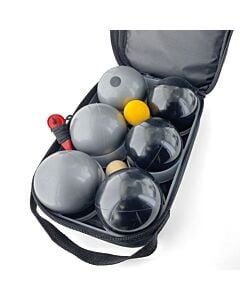 Jeu de 6 boules PVC - 74mm/680g - Noir/Argent