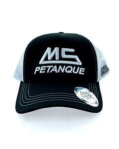 MS Pétanque Casquette Trucker noire avec broderie blanche