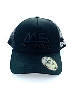 MS Pétanque Casquette Trucker noire avec broderie noire