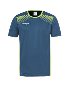 Maillot manches courtes Goal - Pétrole/vert Flash - Enfant
