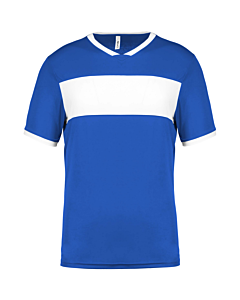 Maillot manches courtes - enfant - bleu royal/blanc