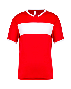 Maillot manches courtes - enfant - rouge/blanc