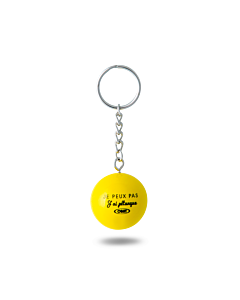 Obut Porte-clé Jaune "Je peux pas j'ai pétanque"
