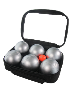 2 triplettes de Pétanque avec Sacoche et But – Grise Lisse + Grise Strie Z