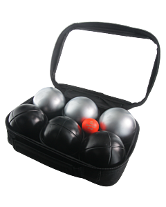 2 triplettes de Pétanque avec Sacoche et But - Grise Lisse + Noire Strie Z