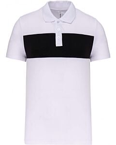 Polo manches courtes enfant blanc/noir