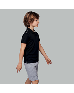 Polo manches courtes - enfant - noir