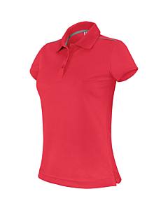 Polo manches courtes - femme - rouge
