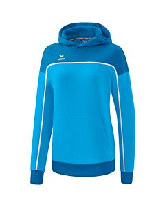 Sweat à capuche CHANGE by erima - Femme - bleu curaçao/mykonos/blanc