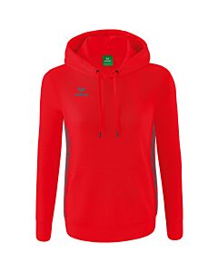 Sweat à capuche Essential Team - Femme - rouge/gris