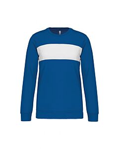Sweat-shirt polyester à bandeau blanc - Bleu Roi