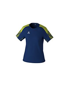 T-Shirt EVO STAR - Femme - bleu marine/jaune citron
