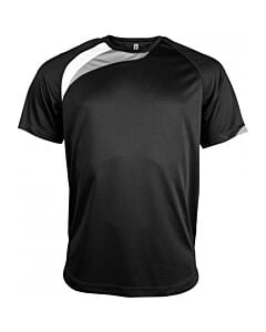 T-shirt sport manches courtes - enfant - blanc/noir/gris tempête