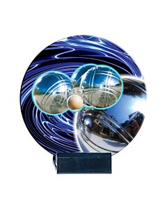 Trophée de pétanque bleu 16cm