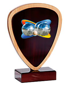 Trophée de pétanque bois 20cm
