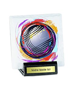 Trophée de pétanque céramique art moderne 13cm