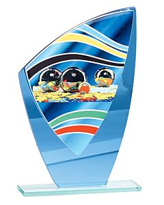 Trophée de pétanque en verre 24cm