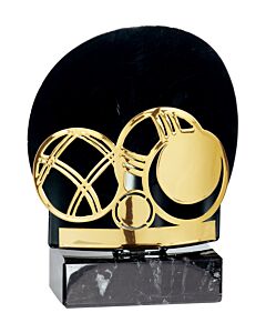 Trophée de pétanque noir et or 18cm