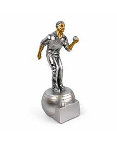 Trophée pétanque tireur argent et or 20cm