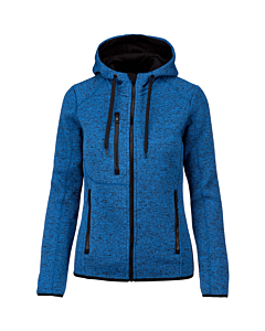 Veste capuche chinée - femme - bleu royal
