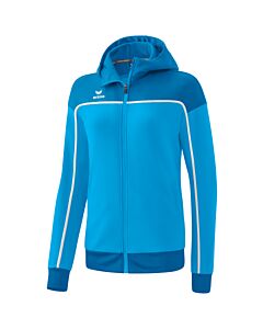 Veste d'entraînement avec capuche CHANGE by erima - Femme - bleu curaçao/mykonos/blanc